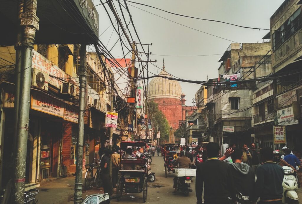 Delhi city streets in India