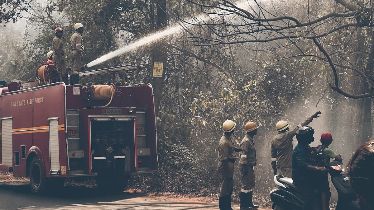 Emergency responders at work in India