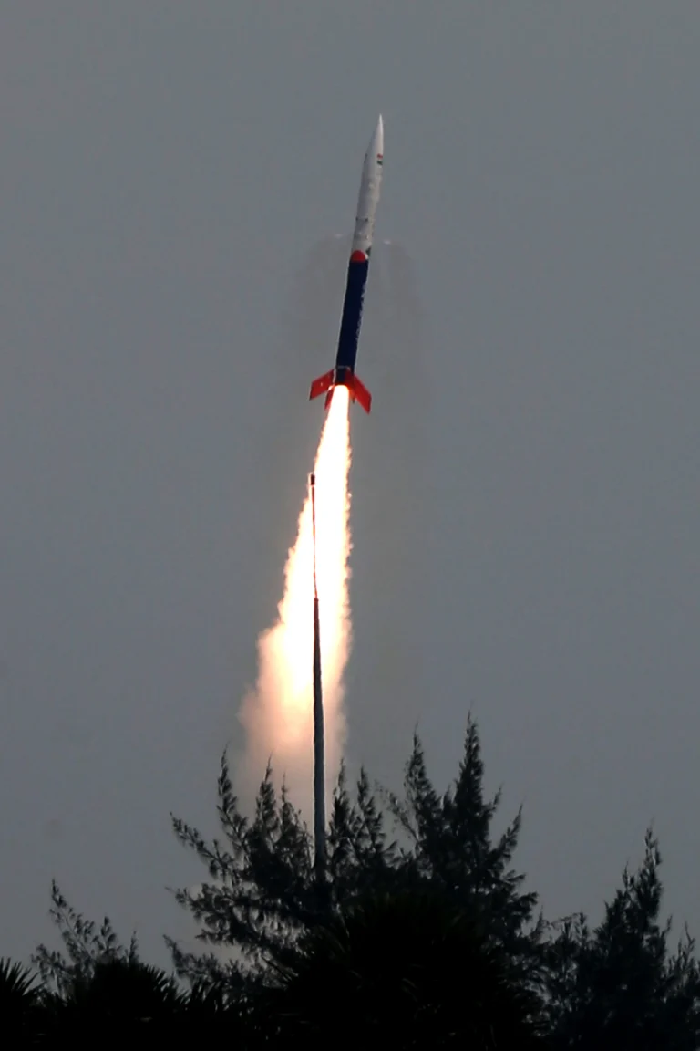 Indian rocket launching during an ISRO-supported space mission